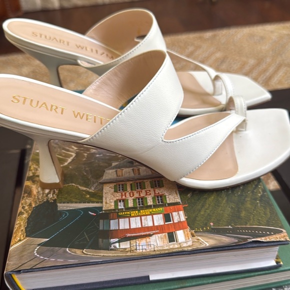 Stuart Weitzman White Heeled Sandals - Picture 6 of 7